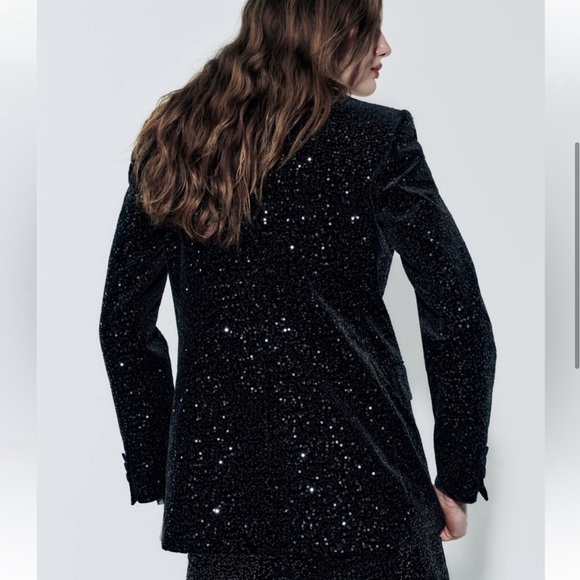 Zara Sequined Blazer BNWT XLarge Bloggers Favorite! - Picture 8 of 15